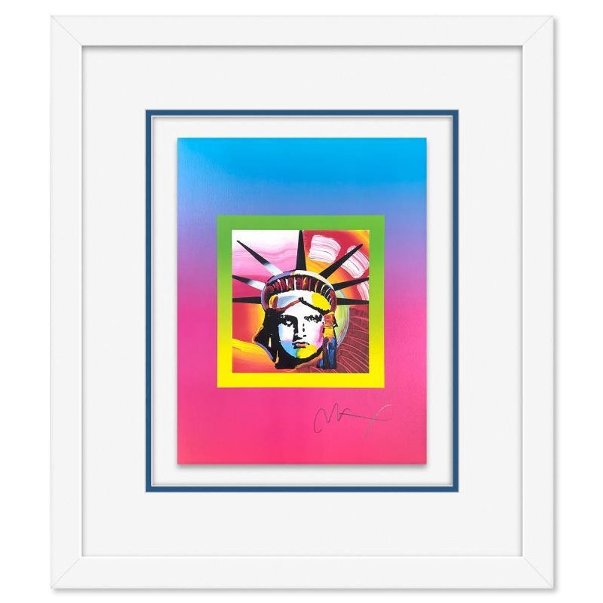 Peter Max, "Liberty Head on Blends Ver II" Framed Limited Edition Lithograph, Numbered and Hand Signed with Certificate of Authenticity.