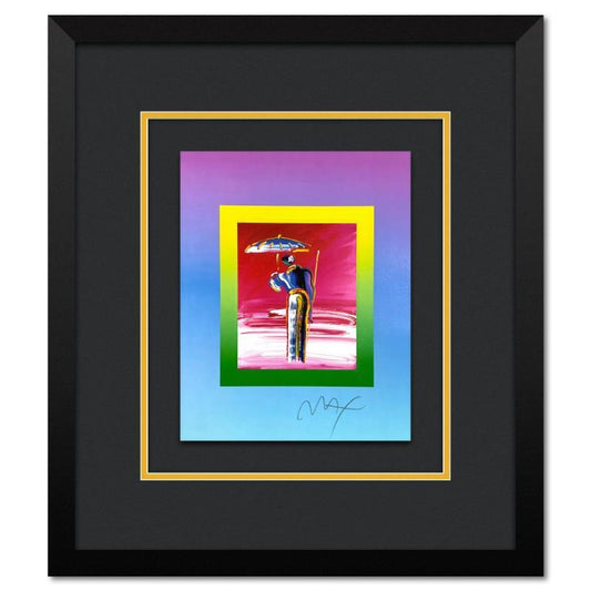 Peter Max, "Sage with Umbrella and Cane on Blends" Framed Limited Edition Lithograph, Numbered and Hand Signed with Certificate of Authenticity.