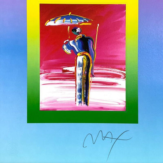 Peter Max, "Sage with Umbrella and Cane on Blends" Framed Limited Edition Lithograph, Numbered and Hand Signed with Certificate of Authenticity.