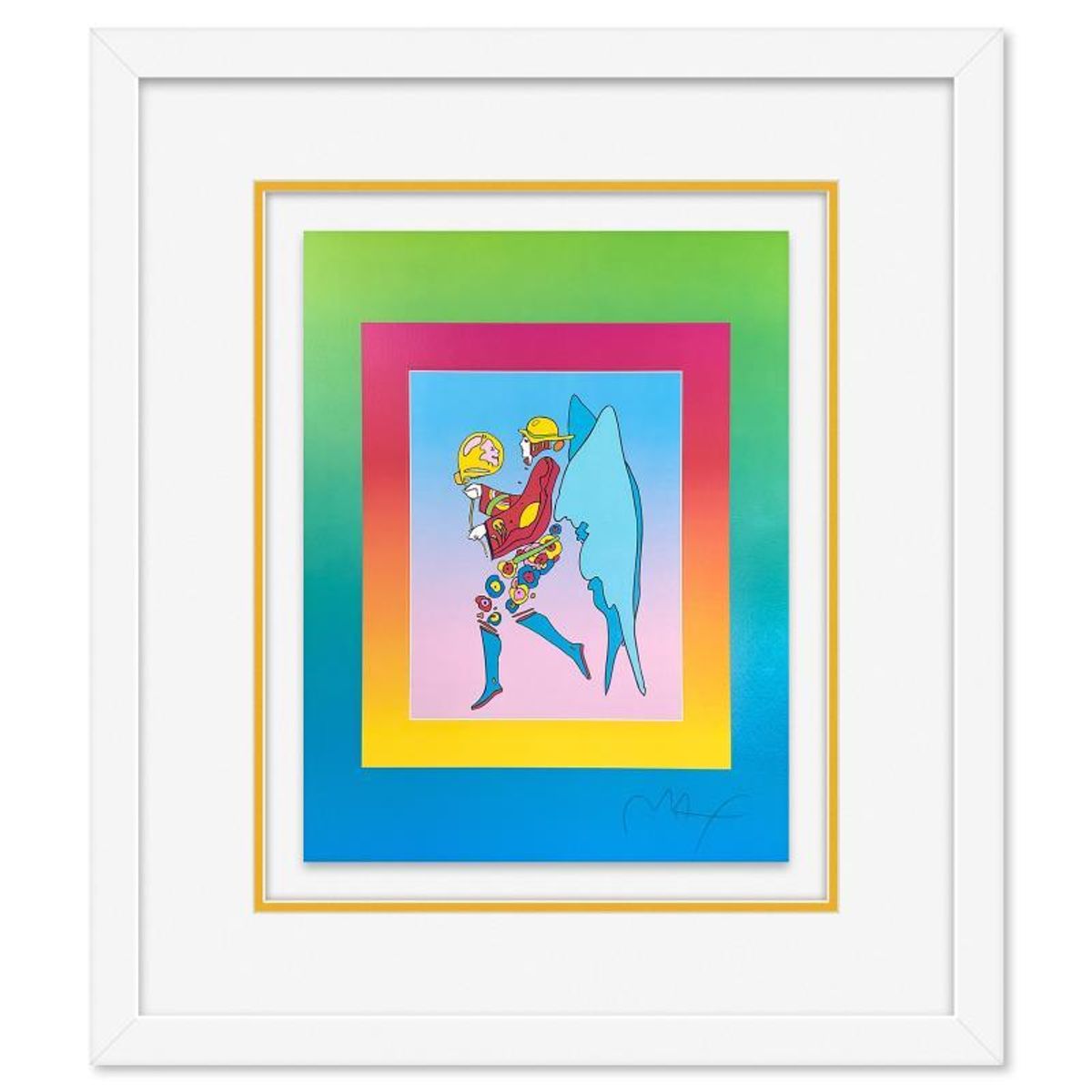 Peter Max, "Tip Toe Floating on Blends II" Framed Limited Edition Lithograph, Numbered and Hand Signed with Certificate of Authenticity