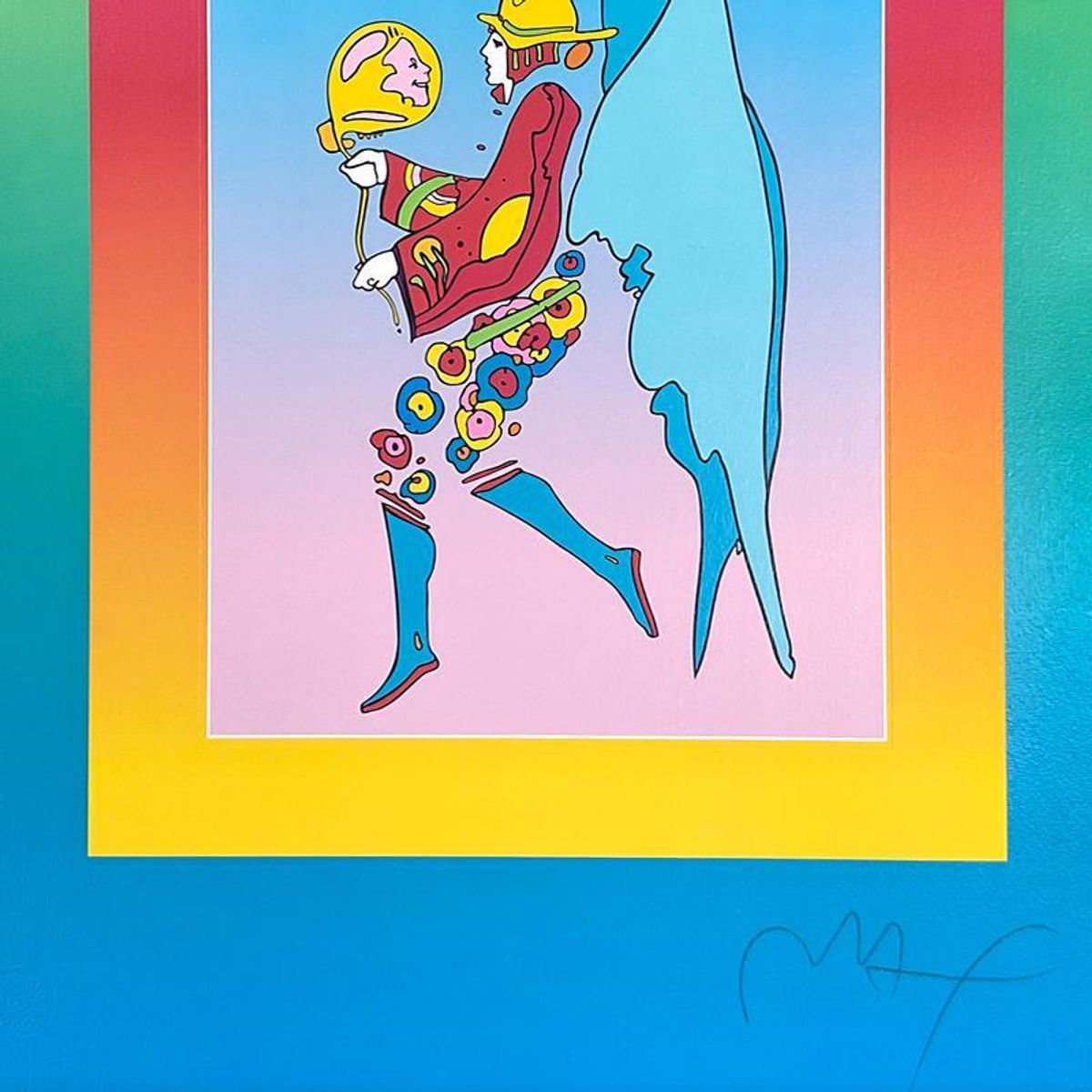 Peter Max, "Tip Toe Floating on Blends II" Framed Limited Edition Lithograph, Numbered and Hand Signed with Certificate of Authenticity