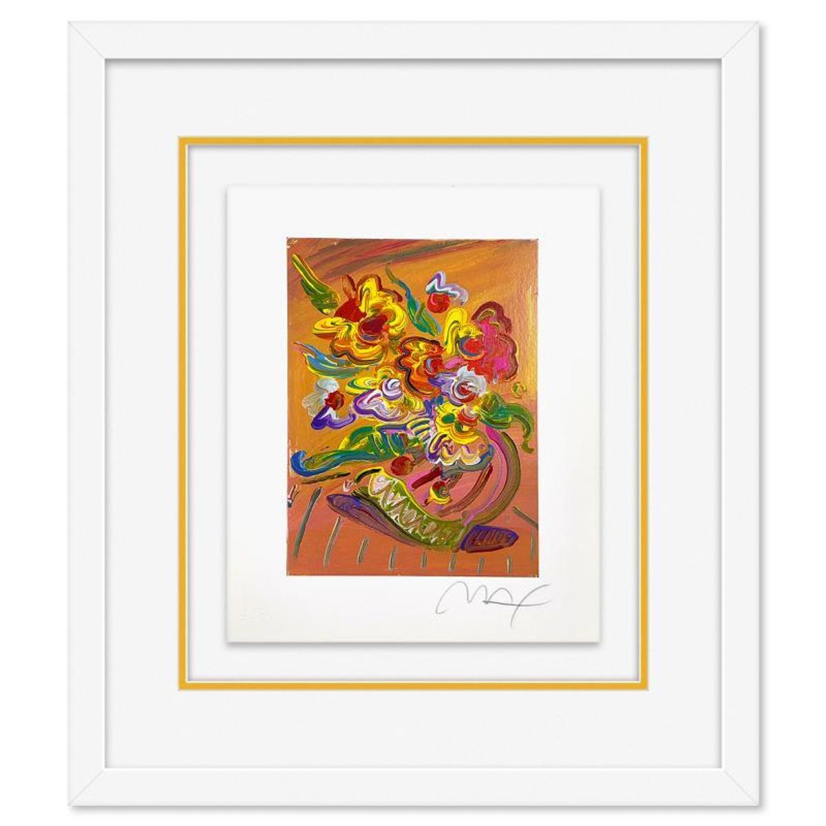 Peter Max, "Vase of Flowers XI" Framed Limited Edition Lithograph, Numbered and Hand Signed with Certificate of Authenticity