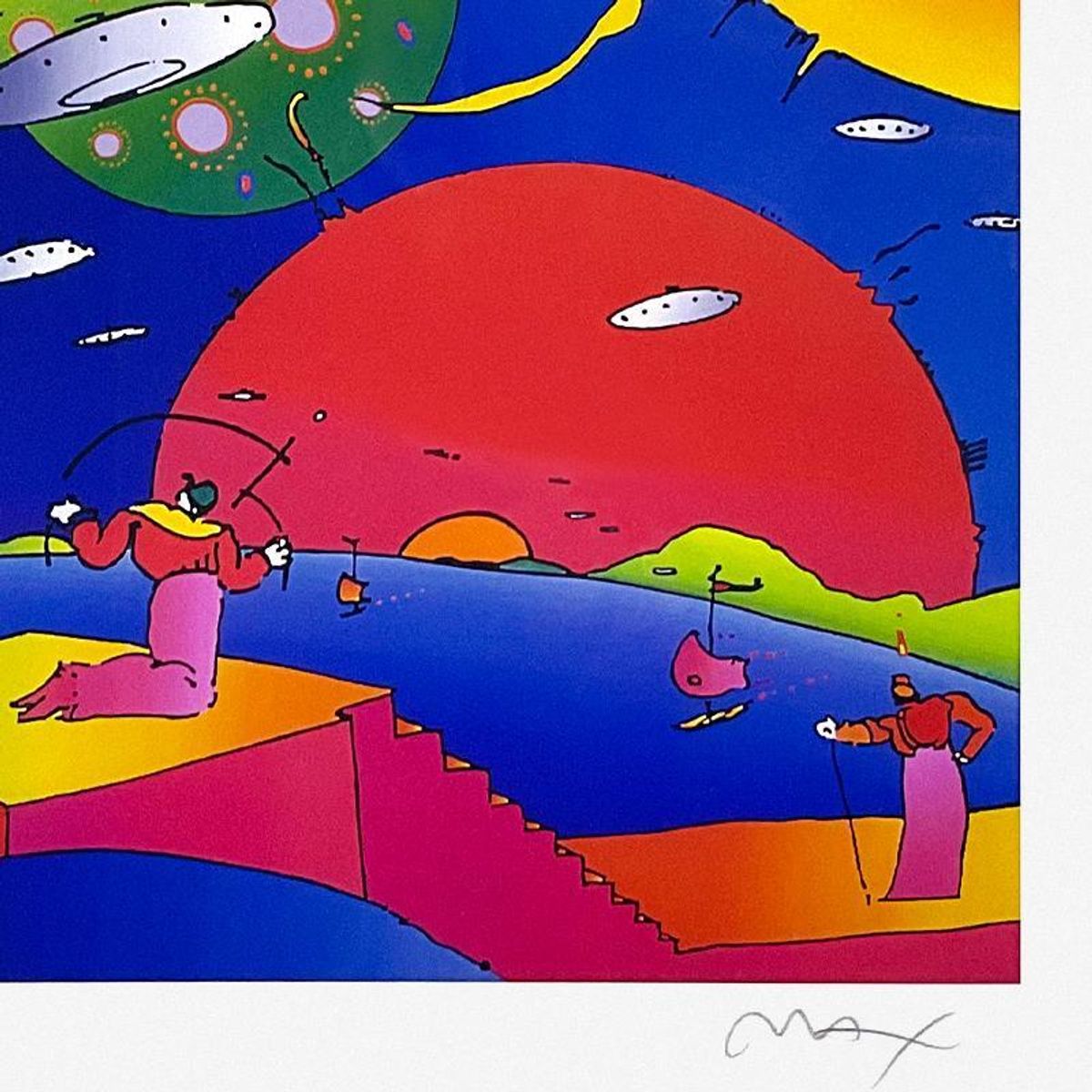Peter Max, "Year 2050 II" Framed Limited Edition Lithograph, Numbered and Hand Signed with Certificate of Authenticity