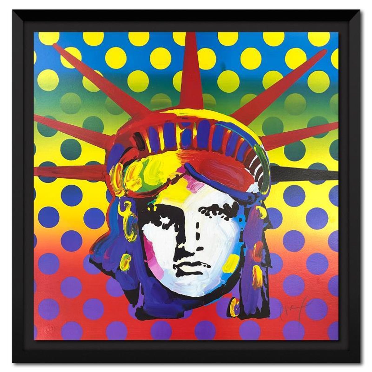 Peter Max, "Liberty Head 2003" Framed Limited Edition Lithograph, Numbered and Hand Signed with Certificate of Authenticity