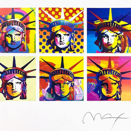 Peter Max, "Six Liberties" Framed Limited Edition Lithograph, Numbered and Hand Signed with Certificate of Authenticity