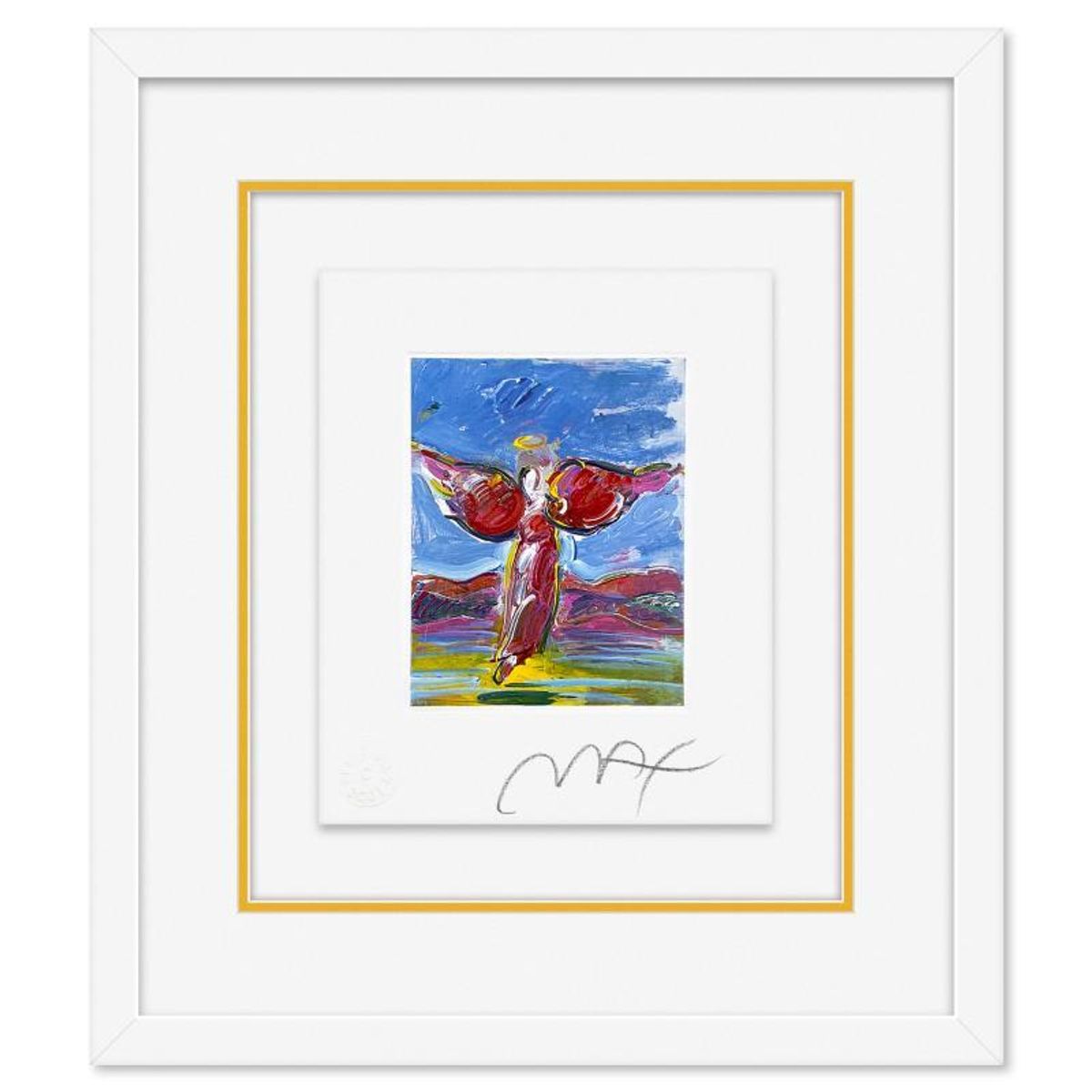 Peter Max, "Ascending Angel" Framed Limited Edition Lithograph, Numbered and Hand Signed with Certificate of Authenticity