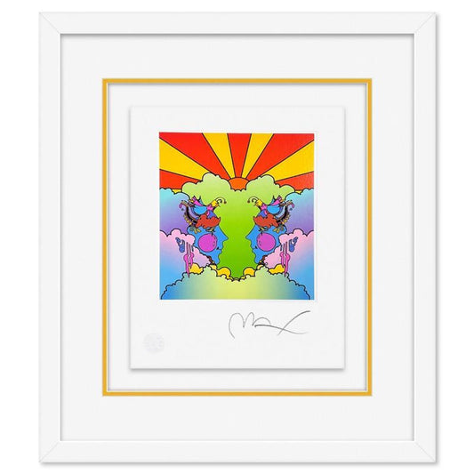 Peter Max, "Profile and Sunrise" Framed Limited Edition Lithograph, Numbered and Hand Signed with Certificate of Authenticity
