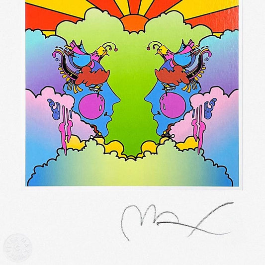 Peter Max, "Profile and Sunrise" Framed Limited Edition Lithograph, Numbered and Hand Signed with Certificate of Authenticity