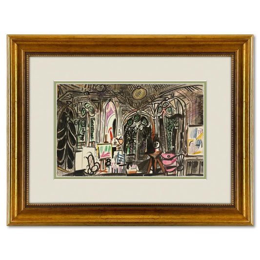 Pablo Picasso (1881-1973), "Carnet de Californie" Framed Vintage Vintage Lithograph on Paper with Letter of Authenticity.