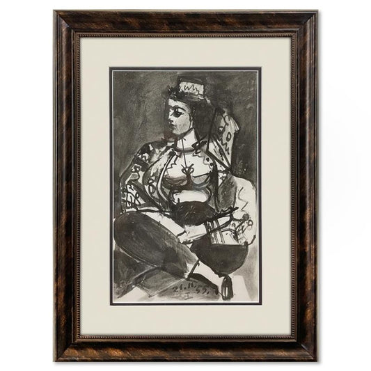 Pablo Picasso (1881-1973), "Carnet de Californie 21.11.55-I" Framed Vintage Lithograph on Paper with Letter of Authenticity.