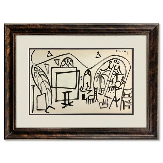 Pablo Picasso (1881-1973), "Carnet de Californie 3.11.55-1" Framed Lithograph on Paper with Letter of Authenticity.