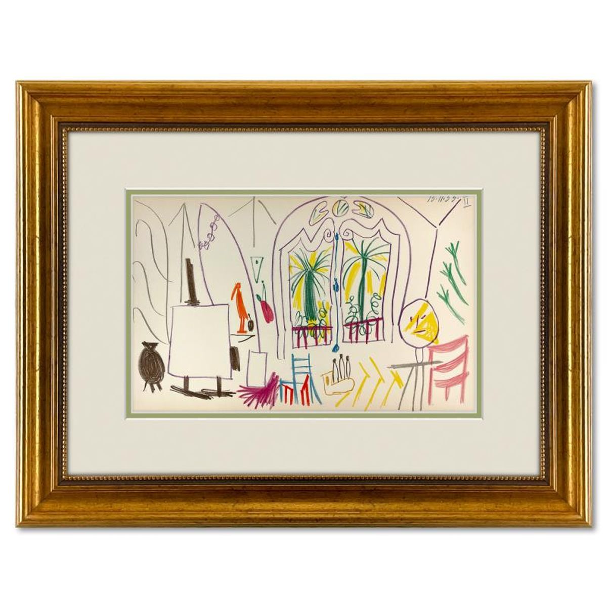 Pablo Picasso (1881-1973), "Carnet de Californie 15.11.55-II" Vintage Lithograph Lithograph on Paper with Letter of Authenticity.