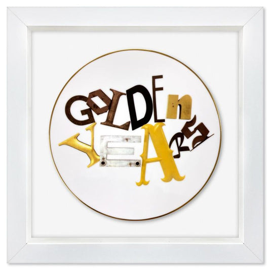 Jack Pierson, "Golden Years" Framed Limoges Porcelain Plate.