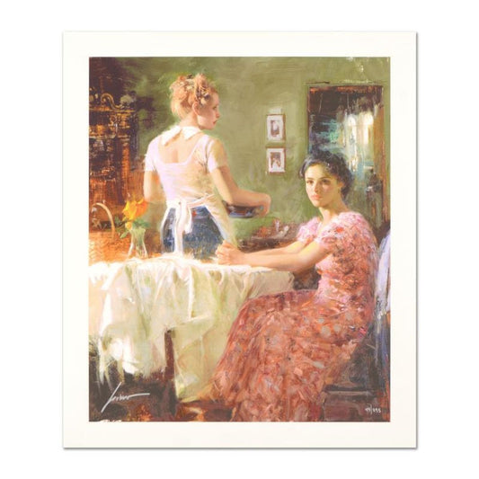 Pino (1939-2010) "Sharing Moments" Limited Edition Giclee. Numbered and Hand Signed; Certificate of Authenticity.