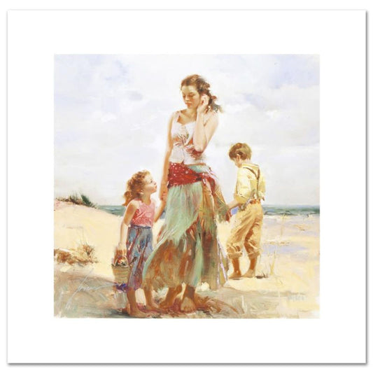 Pino (1939-2010), "Golden Afternoon" Limited Edition on Canvas, Numbered and Hand Signed with Certificate of Authenticity.