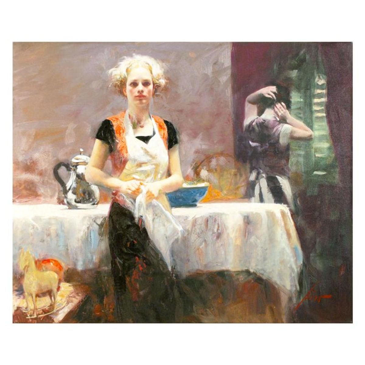 Pino (1939-2010), "In the Late Evening" Limited Edition on Canvas, Numbered and Hand Signed with Certificate of Authenticity.