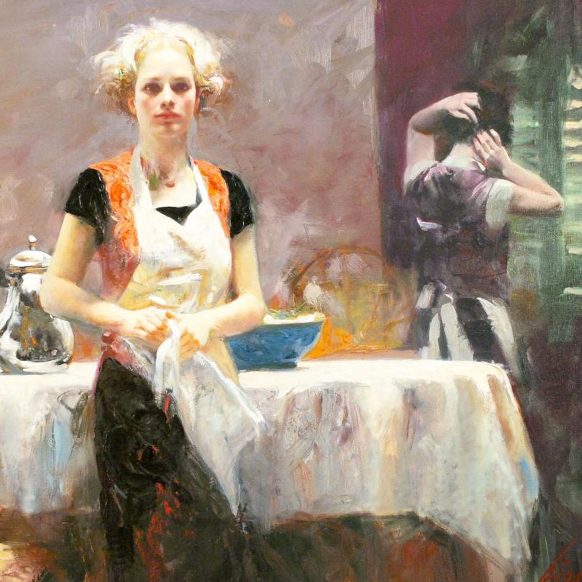 Pino (1939-2010), "In the Late Evening" Limited Edition on Canvas, Numbered and Hand Signed with Certificate of Authenticity.