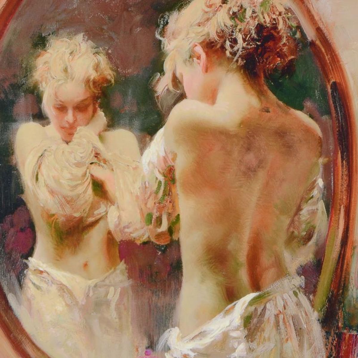 Pino (1939-2010), "Contemplation" Framed Limited Edition Hand Embellished Giclee on Canvas. Numbered and Hand Signed with Certificate of Authenticity.