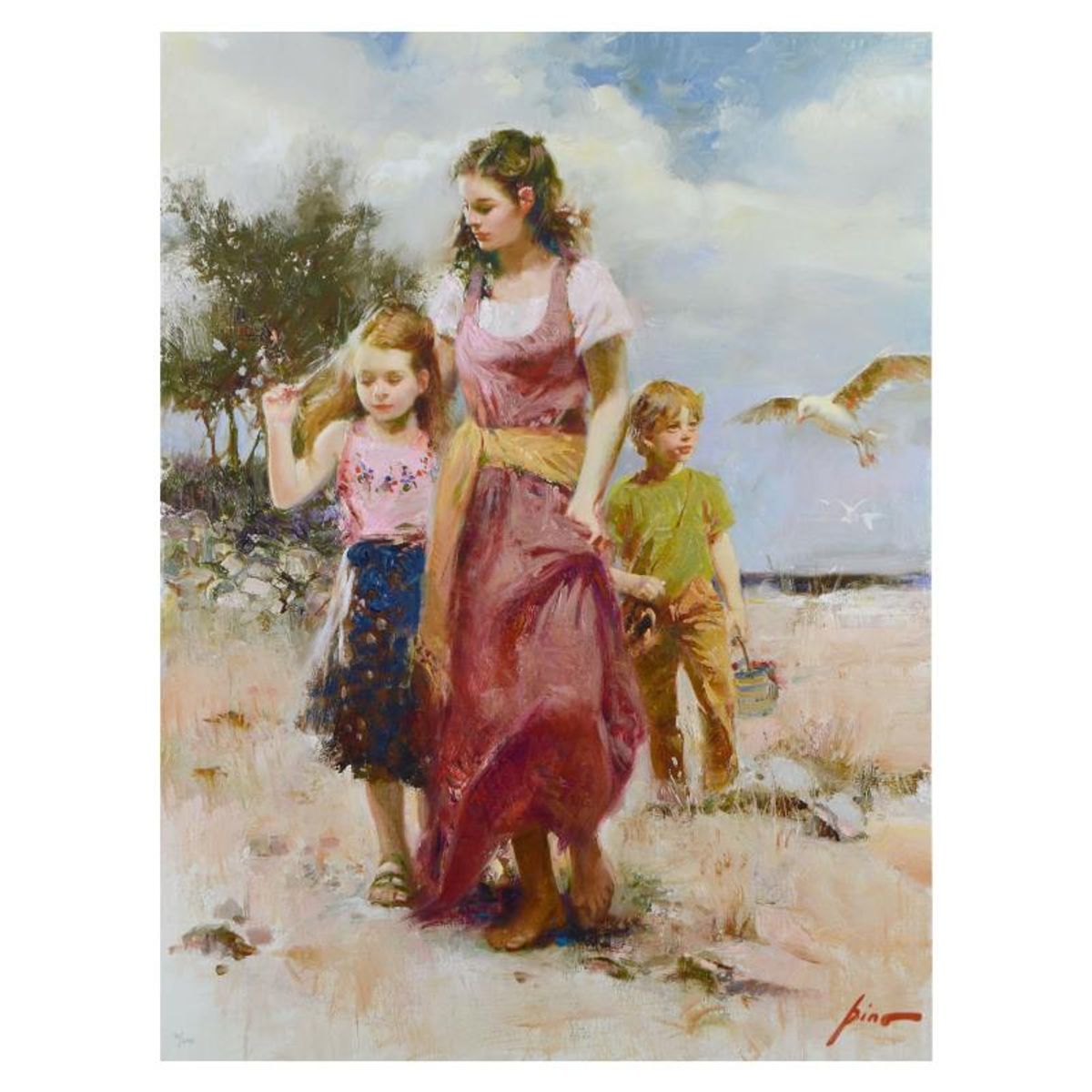 Pino (1939-2010), "Sea Spray" Limited Edition Hand Embellished Giclee on Canvas. Numbered and Hand Signed with Certificate of Authenticity.