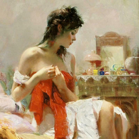 Pino (1939-2010), "Expectations" Hand Embellished Limited Edition on Canvas (30" x 40"), Numbered and Hand Signed with Certificate of Authenticity.