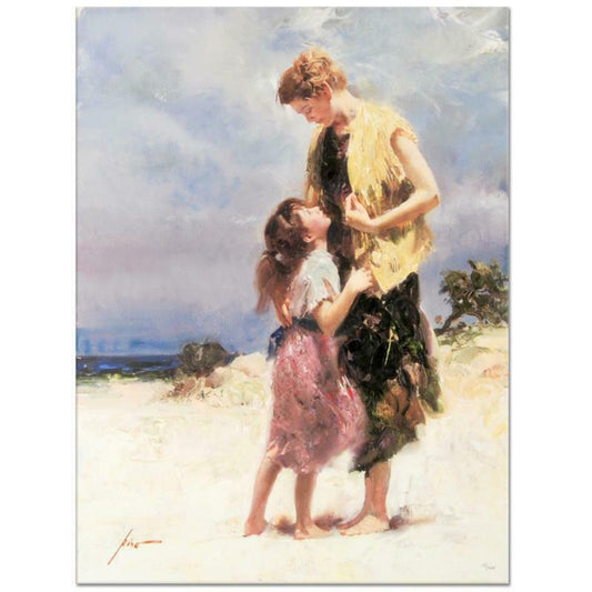 Pino (1939-2010), "Tenderness" Hand Embellished Limited Edition on Canvas (30" x 40"), Numbered and Hand Signed with Certificate of Authenticity.
