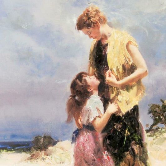 Pino (1939-2010), "Tenderness" Hand Embellished Limited Edition on Canvas (30" x 40"), Numbered and Hand Signed with Certificate of Authenticity.