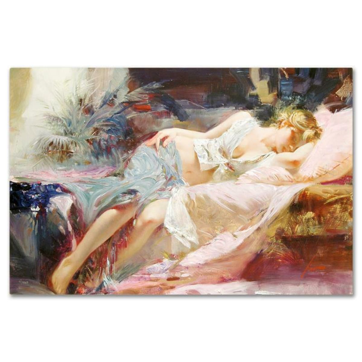 Pino (1939-2010), "Lost in Dreams" Hand Embellished Limited Edition on Canvas (40" x 26"), Numbered and Hand Signed with Certificate of Authenticity.