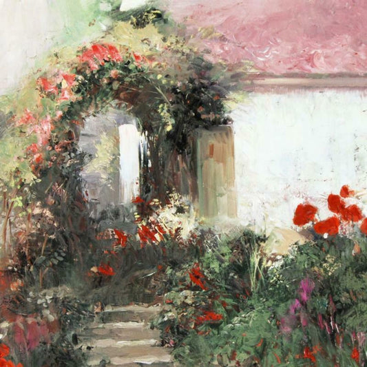 Pino (1939-2010), "Colorful Archway" Hand Embellished Limited Edition on Canvas (38" x 26"), Numbered and Hand Signed with Certificate of Authenticity.