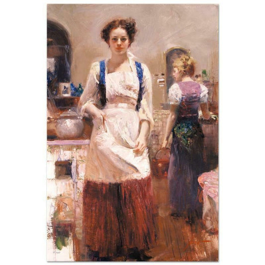 Pino (1939-2010), "The Country Chef" Hand Embellished Limited Edition on Canvas, Numbered and Hand Signed with Certificate of Authenticity.