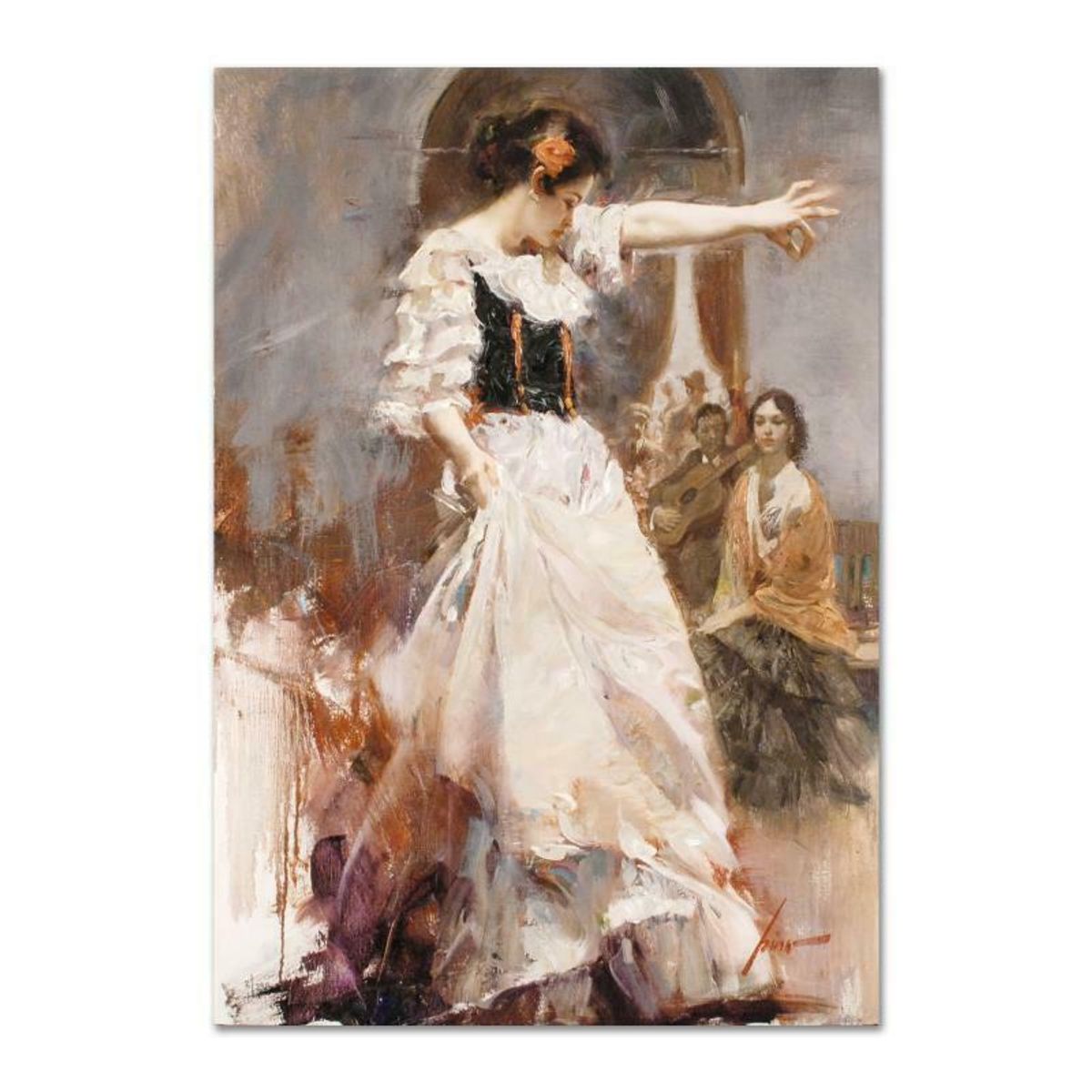 Pino (1939-2010), "Midnight Tango" Hand Embellished Limited Edition on Canvas, Numbered and Hand Signed with Certificate of Authenticity.