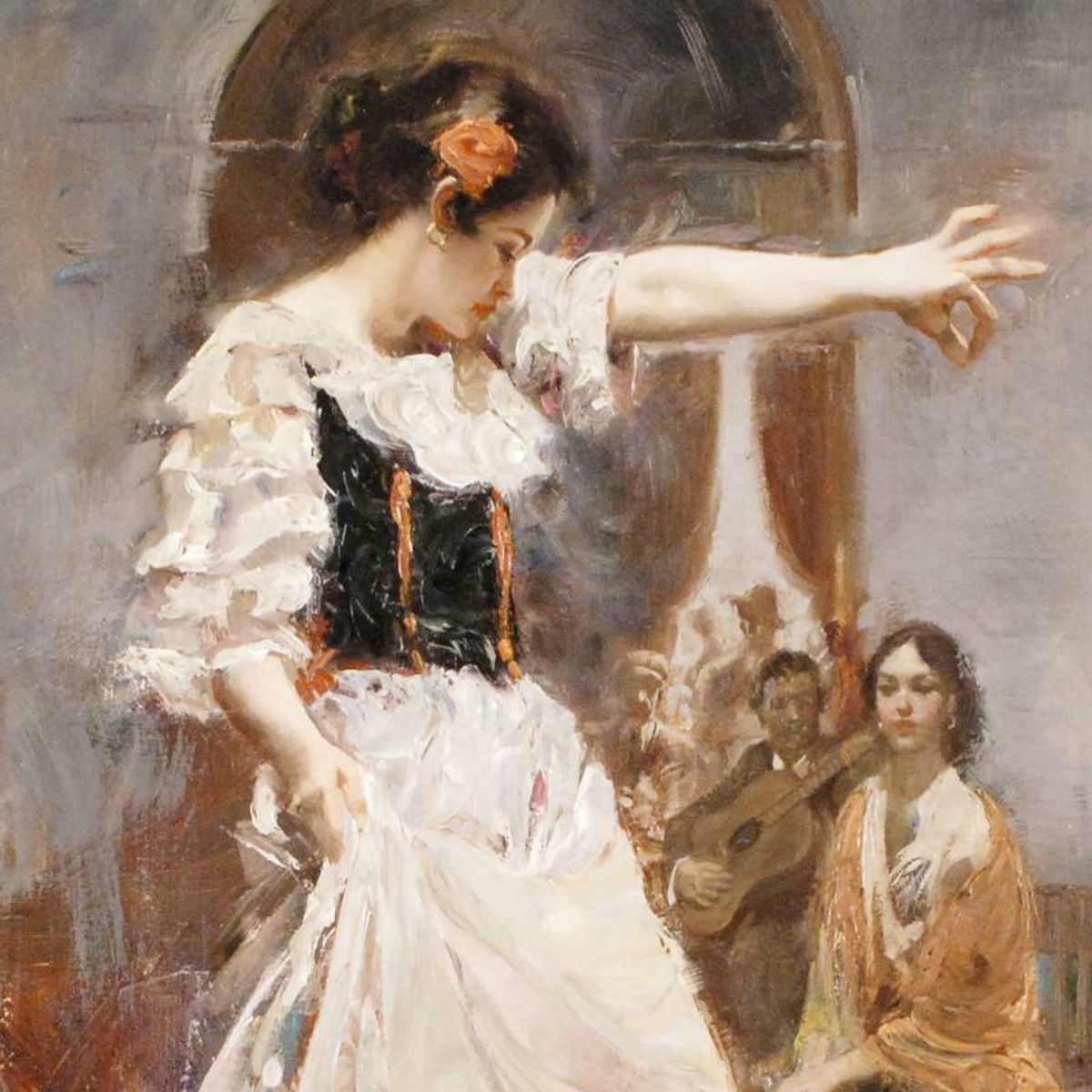 Pino (1939-2010), "Midnight Tango" Hand Embellished Limited Edition on Canvas, Numbered and Hand Signed with Certificate of Authenticity.