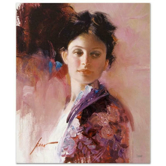 Pino (1939-2010), "Alice" Hand Embellished Limited Edition on Canvas, Numbered and Hand Signed with Certificate of Authenticity.