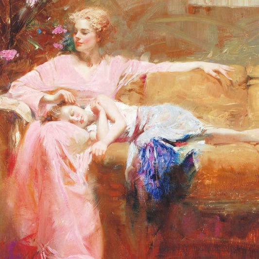 Pino (1939-2010), "Story Time" Hand Embellished Limited Edition on Canvas, Numbered and Hand Signed with Certificate of Authenticity.