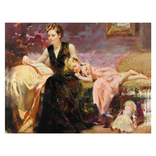 Pino (1939-2010), "Precious Moments" Hand Signed Limited Edition on Canvas with Certificate of Authenticity.