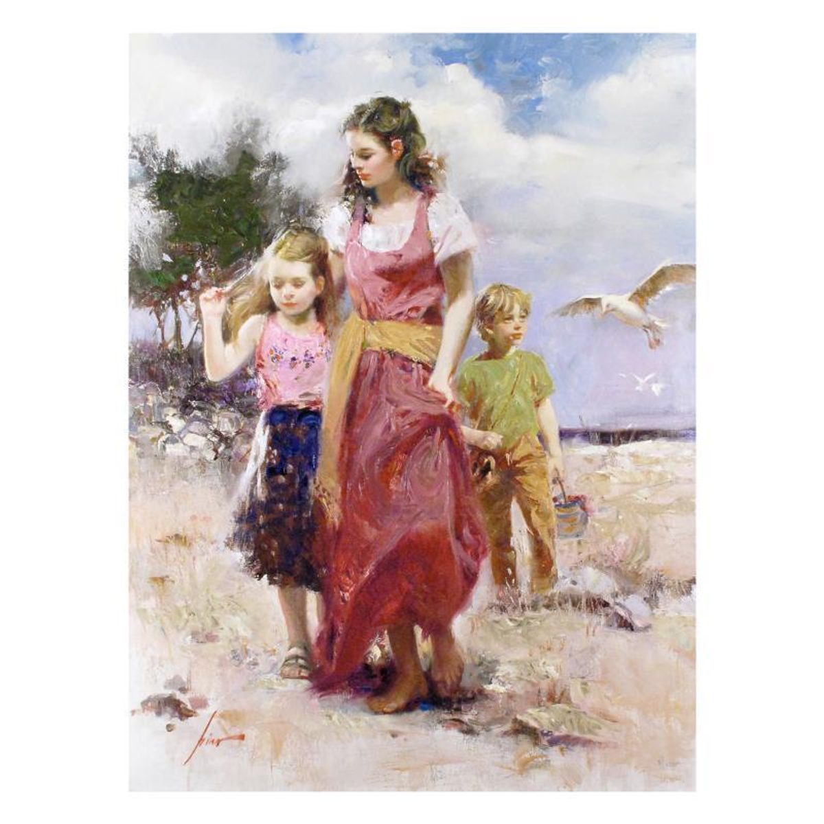 Pino (1939-2010), "Sea Spray" Hand Signed Limited Edition on Canvas with Certificate of Authenticity.