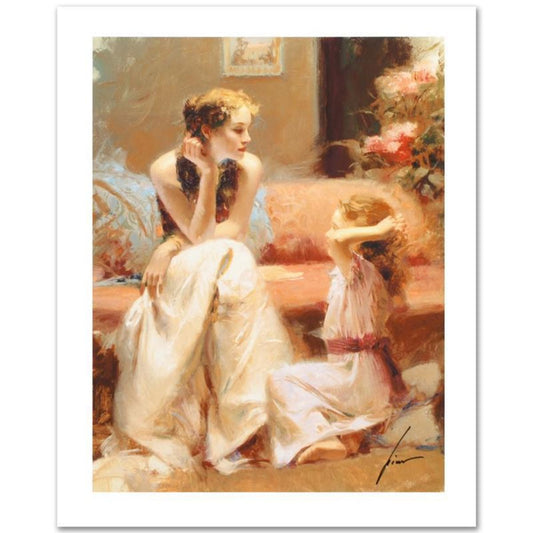 Pino (1939-2010), "Thinking of You" Hand Signed Limited Edition on Canvas with Certificate of Authenticity.