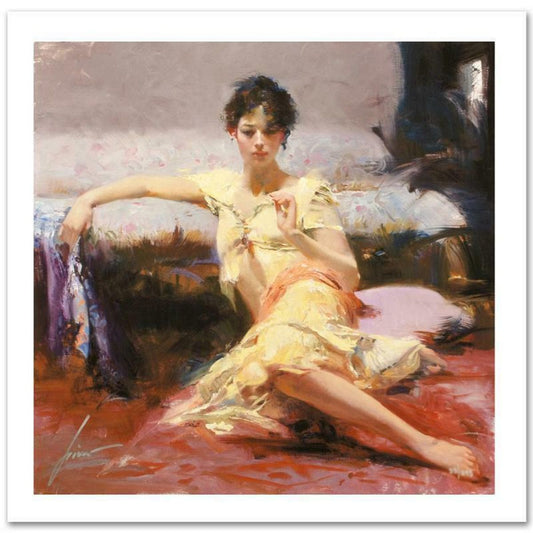 Pino (1939-2010), "Parisian Girl" Hand Signed Limited Edition with Certificate of Authenticity.