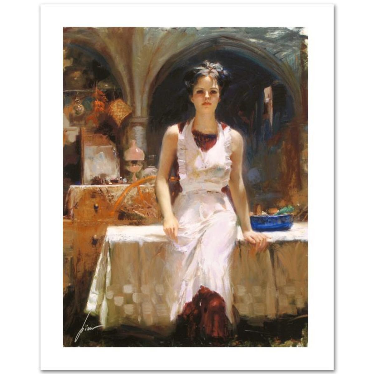 Pino (1939-2010), "Deborah Revisited" Limited Edition on Canvas, Numbered and Hand Signed with Certificate of Authenticity.
