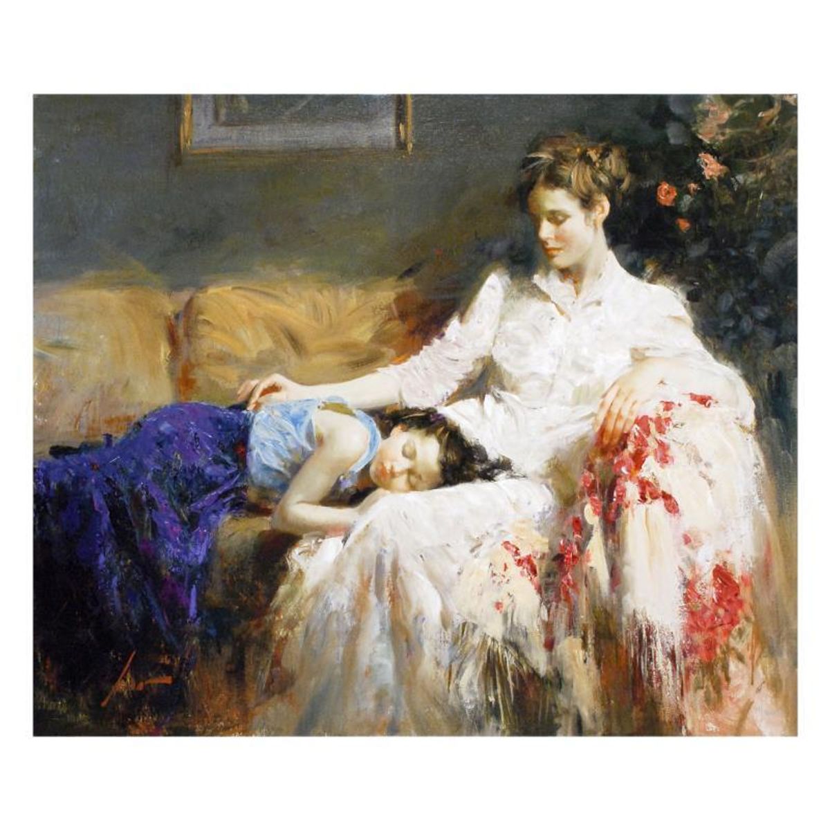 Pino (1939-2010), "Innocence" Limited Edition on Canvas, Numbered and Hand Signed with Certificate of Authenticity.