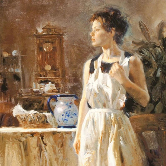 Pino (1939-2010), "Sunday Chores" Limited Edition on Canvas, Numbered and Hand Signed with Certificate of Authenticity.