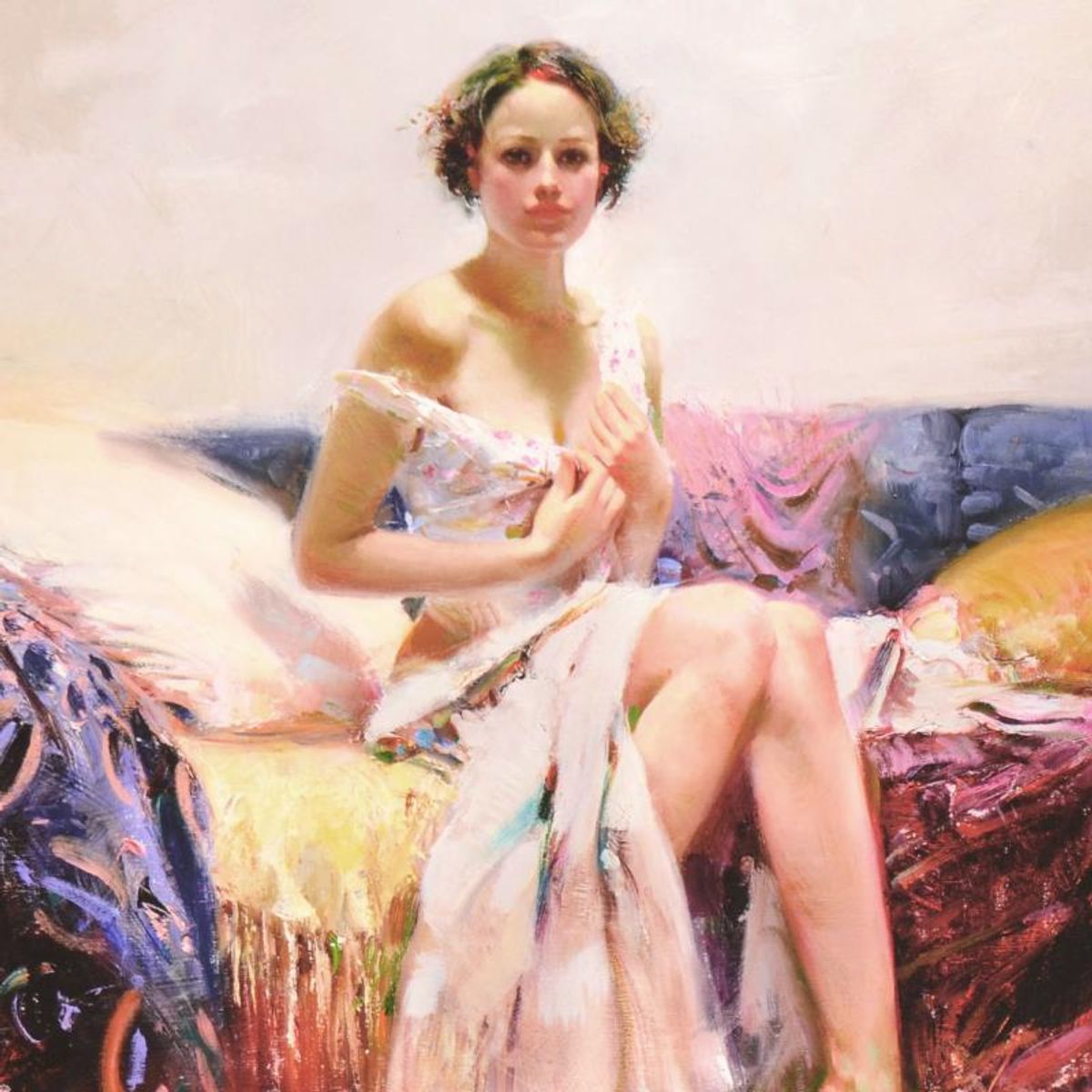 Pino (1939-2010), "Sweet Sensation" Limited Edition on Canvas, Numbered and Hand Signed with Certificate of Authenticity.