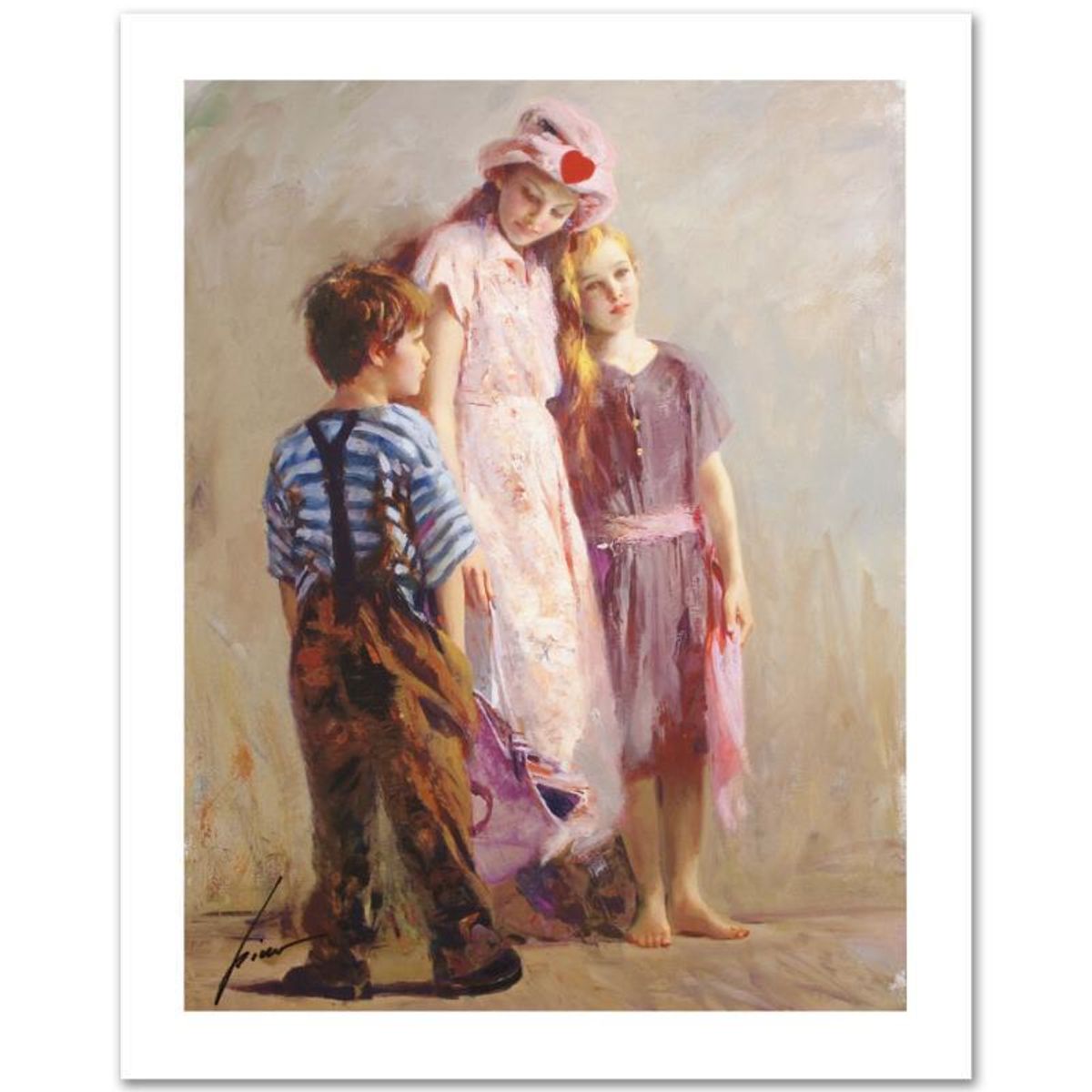 Pino (1939-2010), "The Spirit of Love" Limited Edition on Canvas, Numbered and Hand Signed with Certificate of Authenticity.