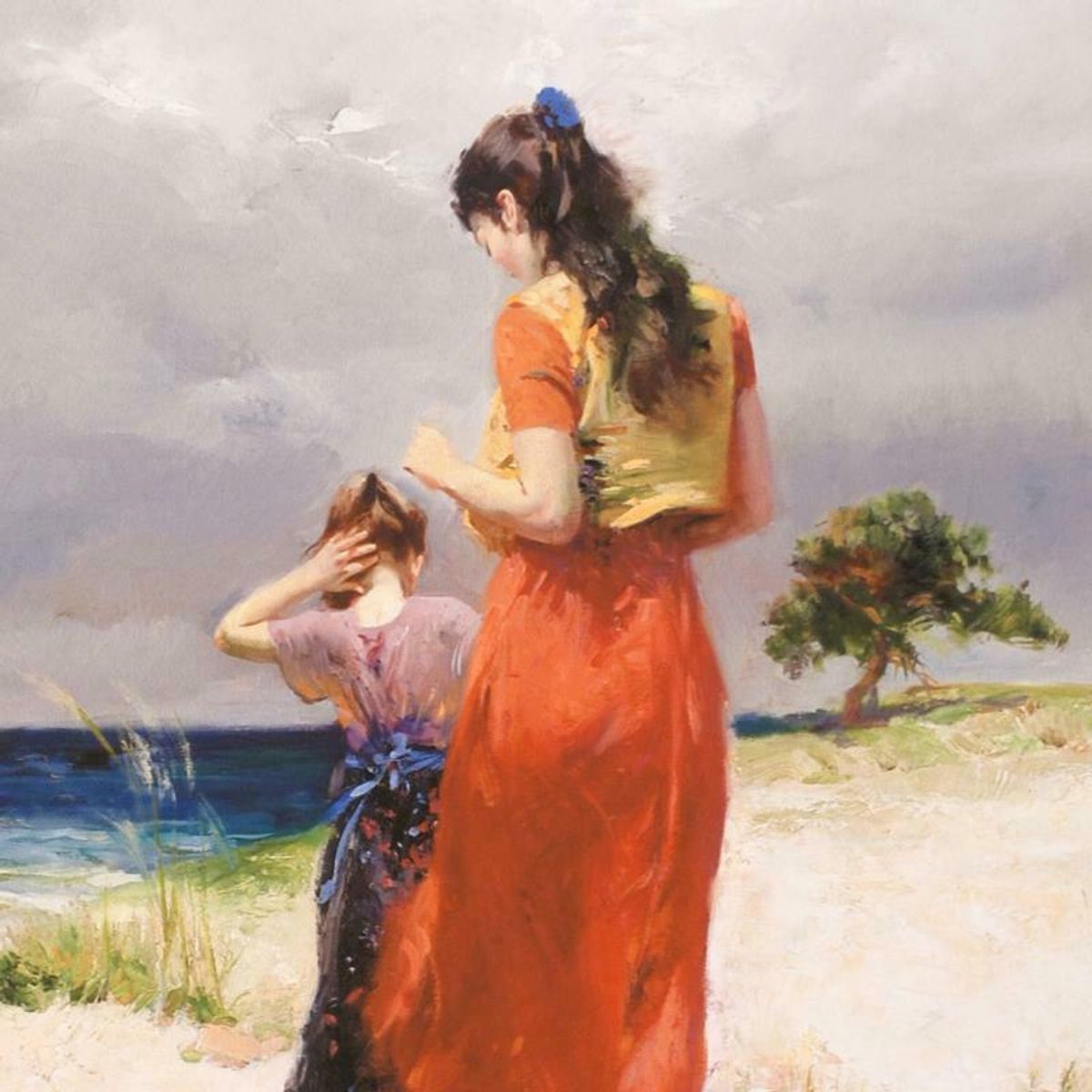 Pino (1939-2010) "Beach Walk" Limited Edition Giclee. Numbered and Hand Signed; Certificate of Authenticity.