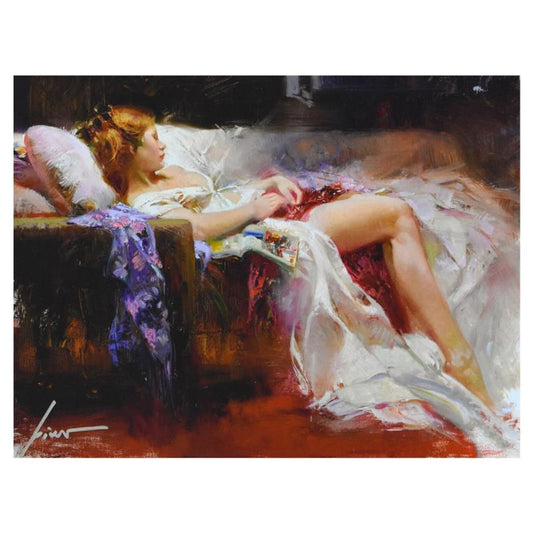 Pino (1939-2010), "Sweet Repose" Limited Edition Giclee on Canvas, Numbered and Hand Signed with Certificate of Authenticity.