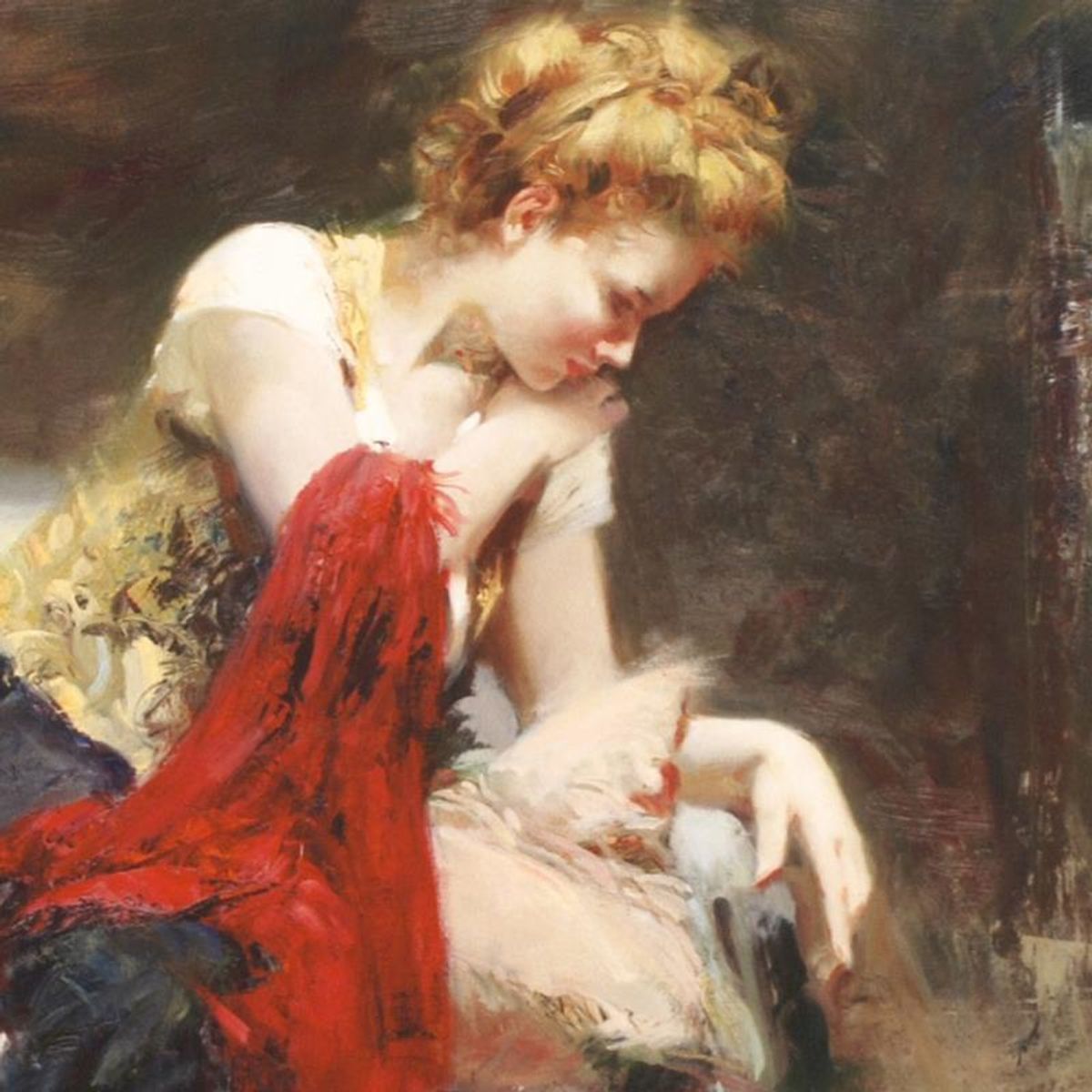 Pino (1939-2010) "Anticipation" Limited Edition on Canvas, Numbered and Hand Signed with Certificate of Authenticity.