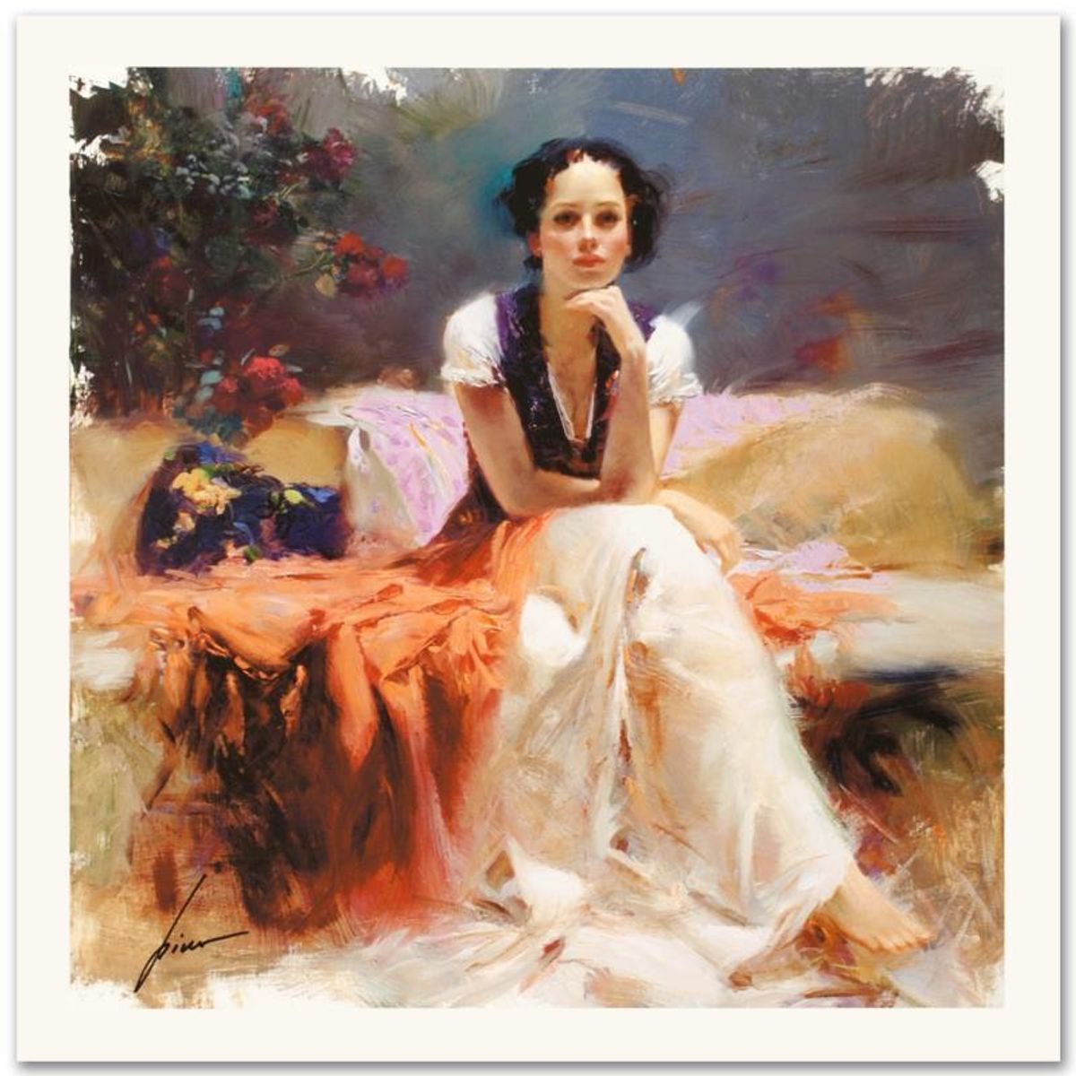 Pino (1939-2010) "First Glance" Limited Edition on Canvas, Numbered and Hand Signed with Certificate of Authenticity.
