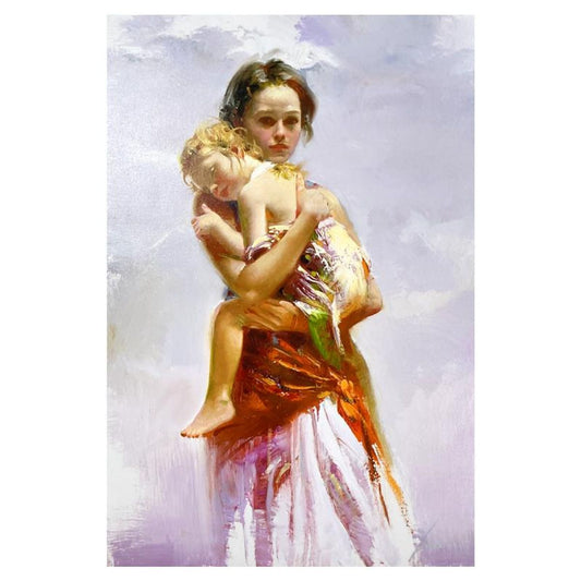 Pino (1939-2010) "First Child" Limited Edition on Canvas, Numbered and Hand Signed with Certificate of Authenticity.