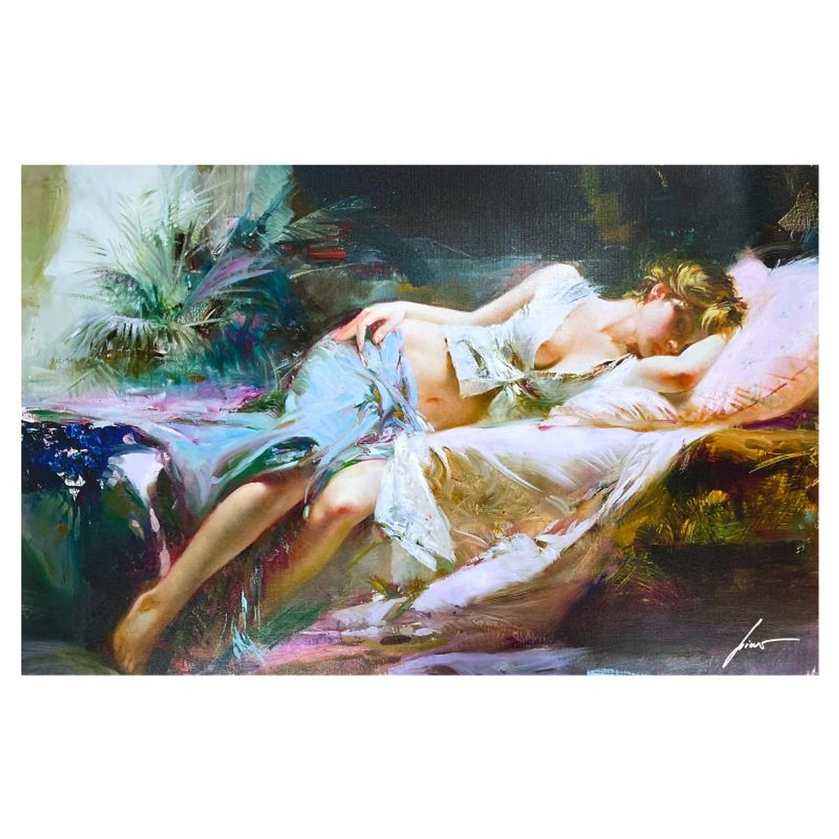Pino (1939-2010) "Lost in Dreams" Limited Edition on Canvas, Numbered and Hand Signed with Certificate of Authenticity.