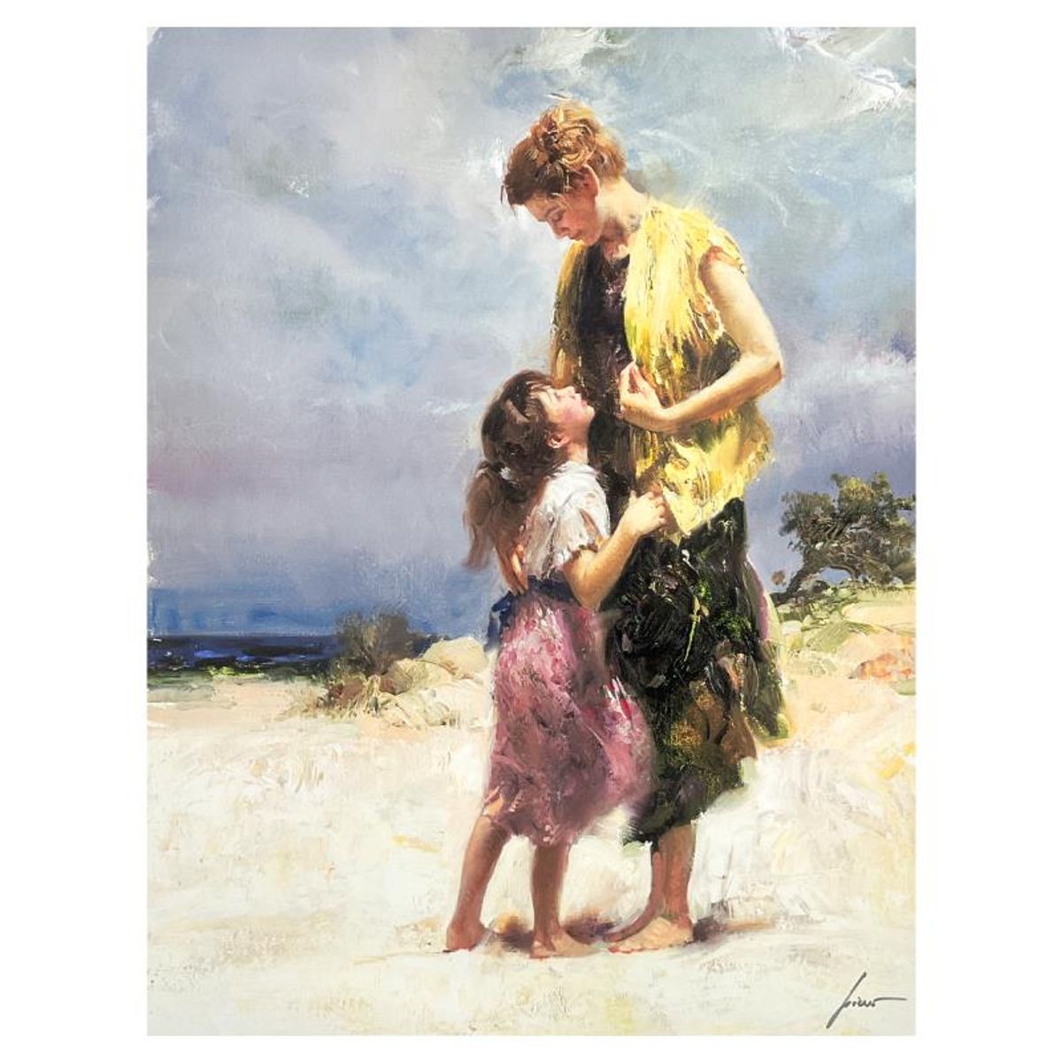 Pino (1939-2010) "Share a Moment" Limited Edition on Canvas, Numbered and Hand Signed with Certificate of Authenticity.