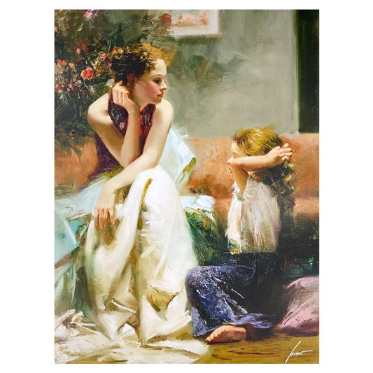 Pino (1939-2010) "Thinking of You" Limited Edition on Canvas, Numbered and Hand Signed with Certificate of Authenticity.